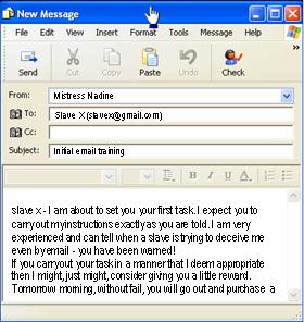 An email from Mistress Nadine